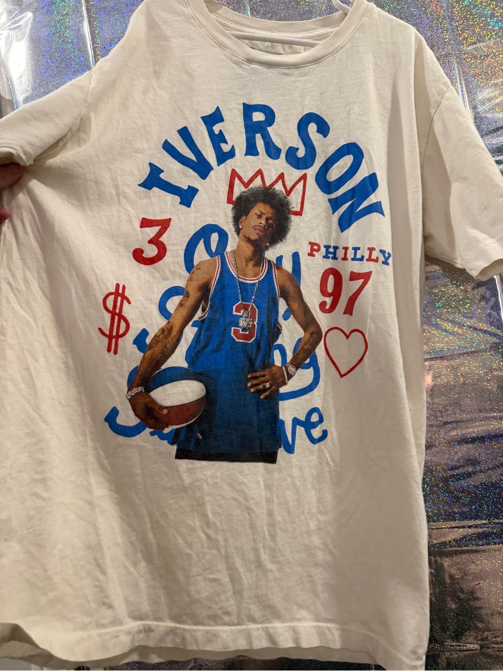 Allen Iverson #3 Philly Graphic T-Shirt Size Small Made in USA